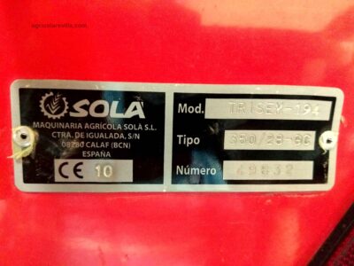 Sembradora usada suspendida de 3,5 m de trabajo marca Sola, modelo Trisem 194 3500/28 GC